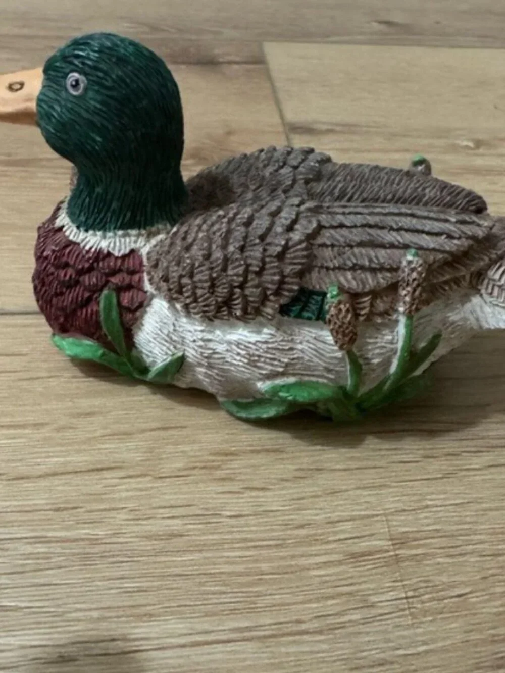 🦆VTG 90s Russ Reel Life Mallard Duck Decorative Statue Office Paperweight Decor